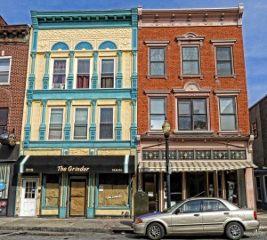 Poughkeepsie's historic Main Street district. The building on the right houses the Mid Hudson Heritage Center, where I'll be doing a talk and book signing on Thursday October 24.