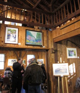 Guests at the reception enjoying the art